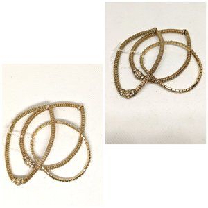 3/20$ Set Of 3 Golden Bracelet W/ Rhinstones